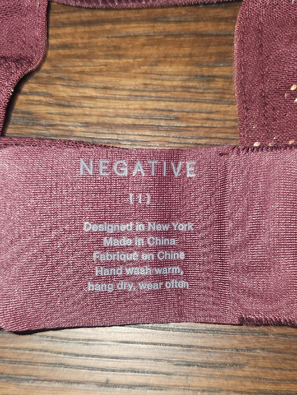Negative Underwear Maroon Sparkle Wireless Bralette - Picture 6 of 6